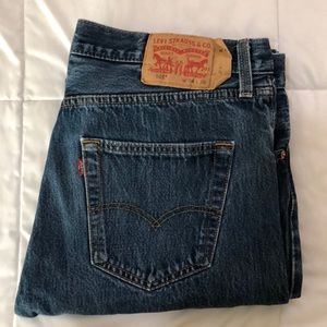 Levi 501 button fly jeans used 34W 36L